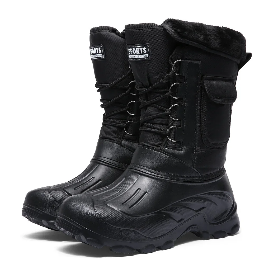 Botas de deporte al aire libre para hombre, zapatos impermeables, Botas de lluvia ligeras, botas de nieve de pesca, zapatos de trabajo, zapatillas de deporte, invierno, 2024