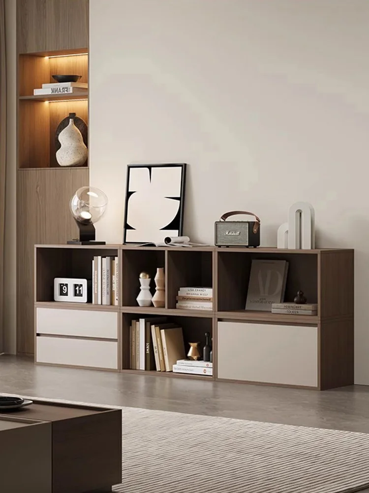 

Italian minimalist combination solid wood display living room modern module cabinet TV cabinet floor low cabinet customization