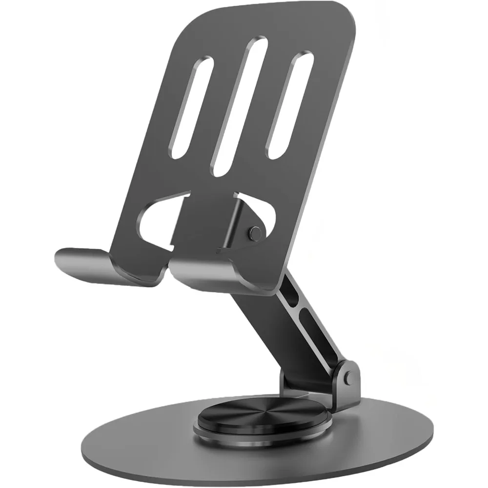 

360° Rotatable Metal Phone Stand, Multi-Angle Adjustable Non Slip Universal Desktop Holder for All Smartphones