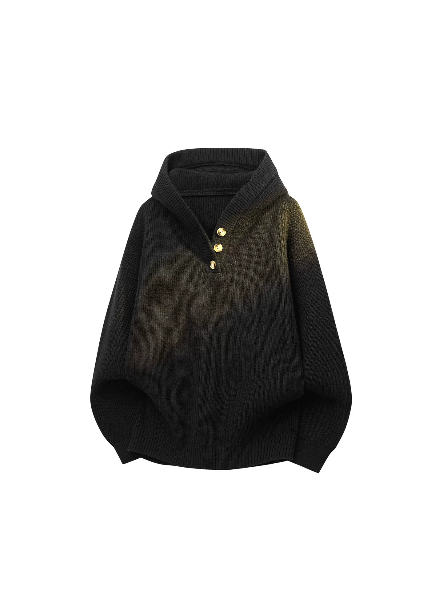 

Винтажный свитер с капюшоном и воротником Генри для мужчин и женщин, свободная повседневная вязаная верхняя одежда, осень-зима, ленивый Sle Faion...