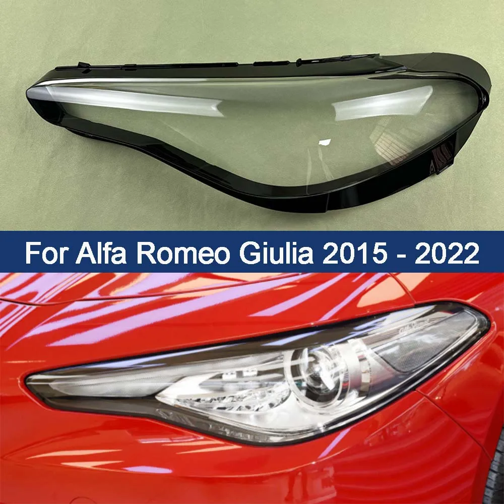 Transparent Cover Lens Replace The Original Lampshade For Alfa Romeo Giulia 2015-2022 Front Lamp Shade Headlight Mask Shell