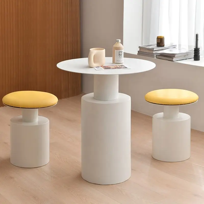 

# Leisure Milk Tea Low Soft Seating Commercial Metal Cafe Table And Mushroom Stool For Restaurant And Hotel Use