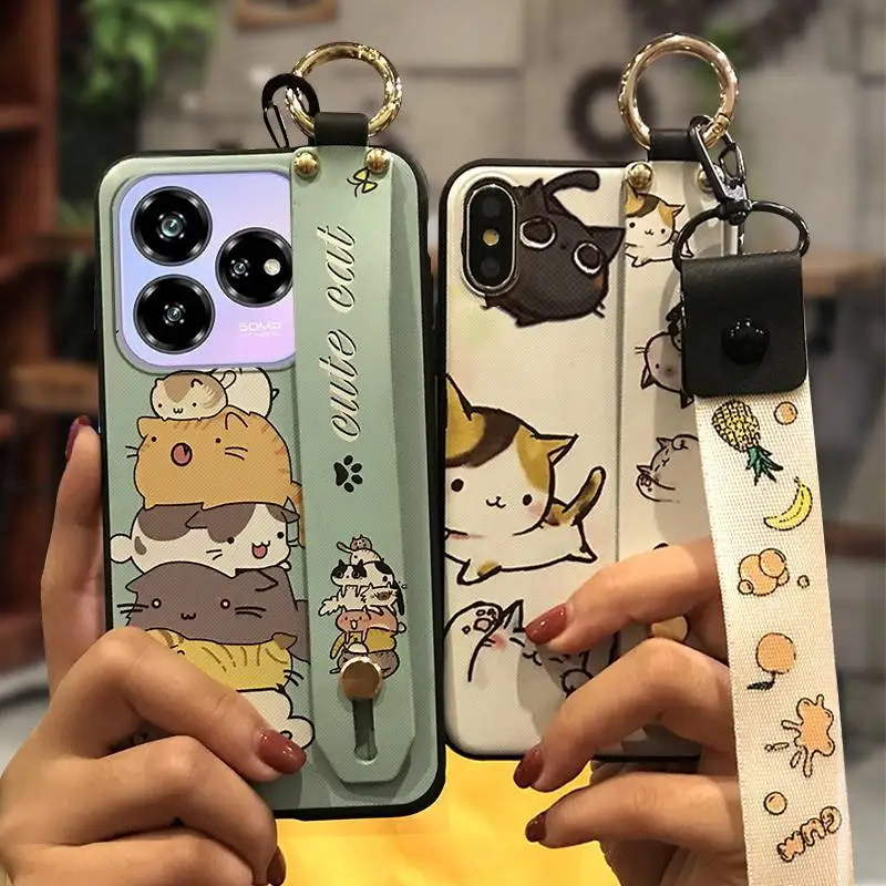 Silicone Soft case Phone Case For ZTE Blade V60 Design/Axon 60 Lite Kickstand Back Cover Cartoon mobile phone case Cute