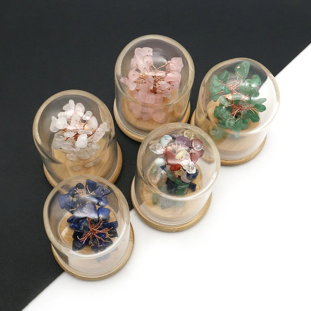 

Natural Crystal Gravel Wish Bottle Money Tree Glass Bottle Potted Ornament Crystal Tree Craft Souvenir Party and Birthday Gift