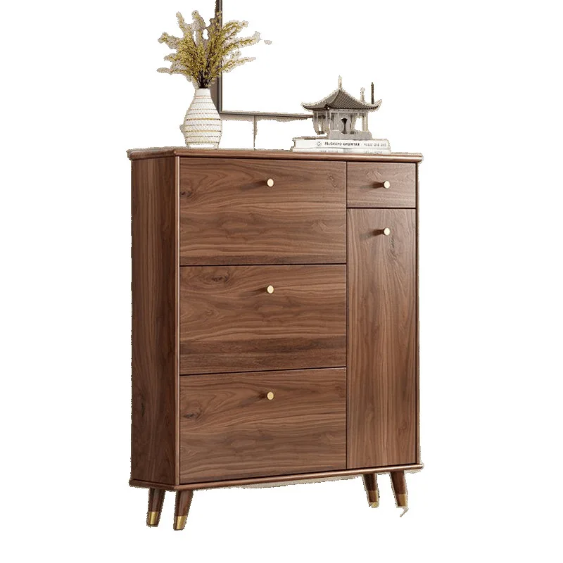solid wood frame storage, large-capacity entrance, Chinese ultra-thin tipping