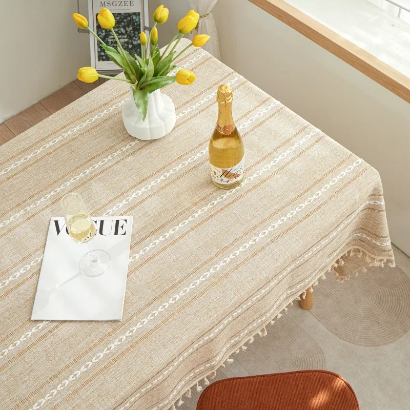 New modern striped dining table cloth with anti scalding three-dimensional tablecloth coffee table towel office desk home cover