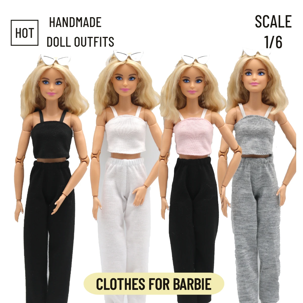 Scale 1/6 30cm Free Style Mix & Match Casual Tops Trousers for Barbie Blyth MH CD FR SD Kurhn BJD Doll Clothes Accessories