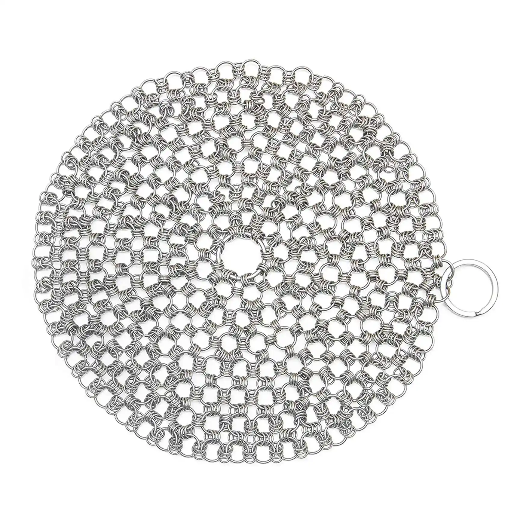 Cast Iron Cleaner,Stainless Steel Chainmail Scrubber,Easy Cleaning for Pans,Dutch Ovens,Grills Griddle