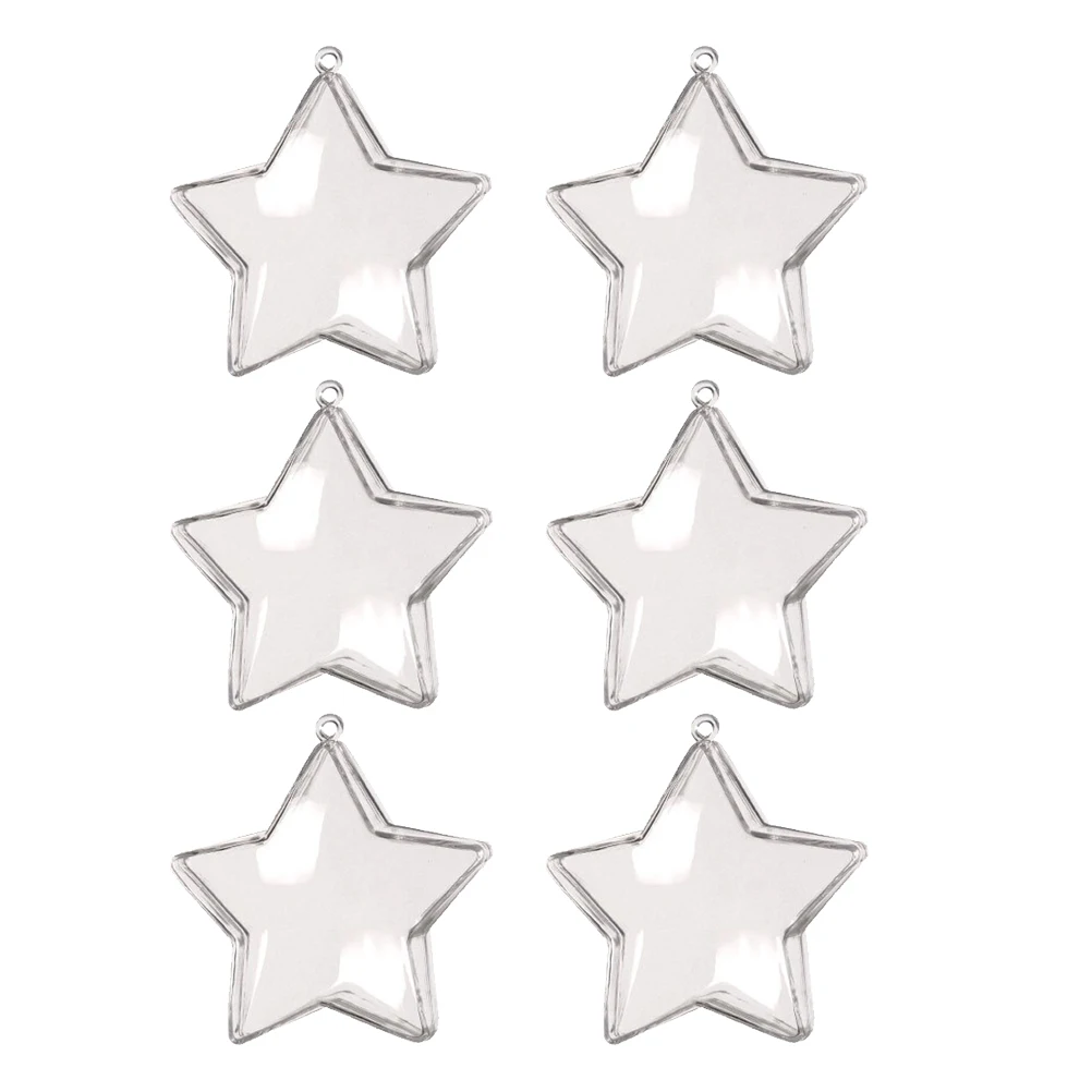 

6Pcs Transparent Star Shape Candy Boxes Premium Storage Container for Wedding Party Banquet Gift Decoration Candy Box