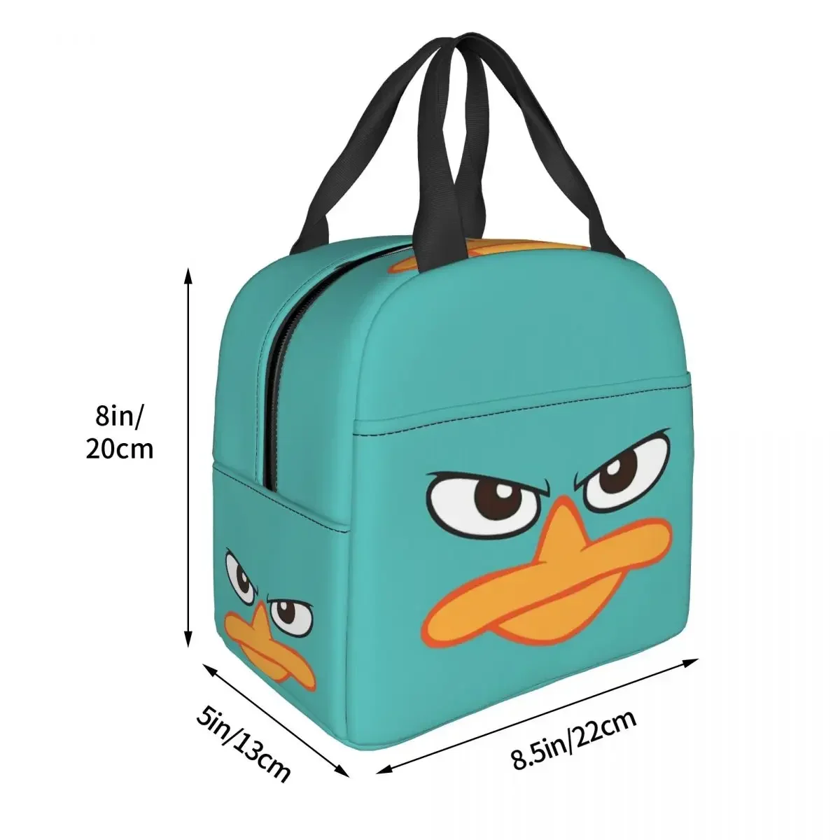 Perry The Platypus Mask Insulated Lunch Bags Waterproof Picnic Bags Thermal Cooler Lunch Box Lunch Tote for Woman Work Kids