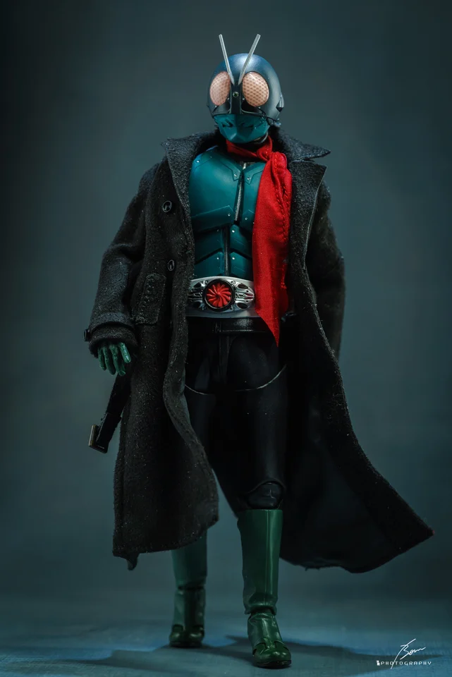 1/12 Male Soldier New Masked Rider Double Breasted Black Long