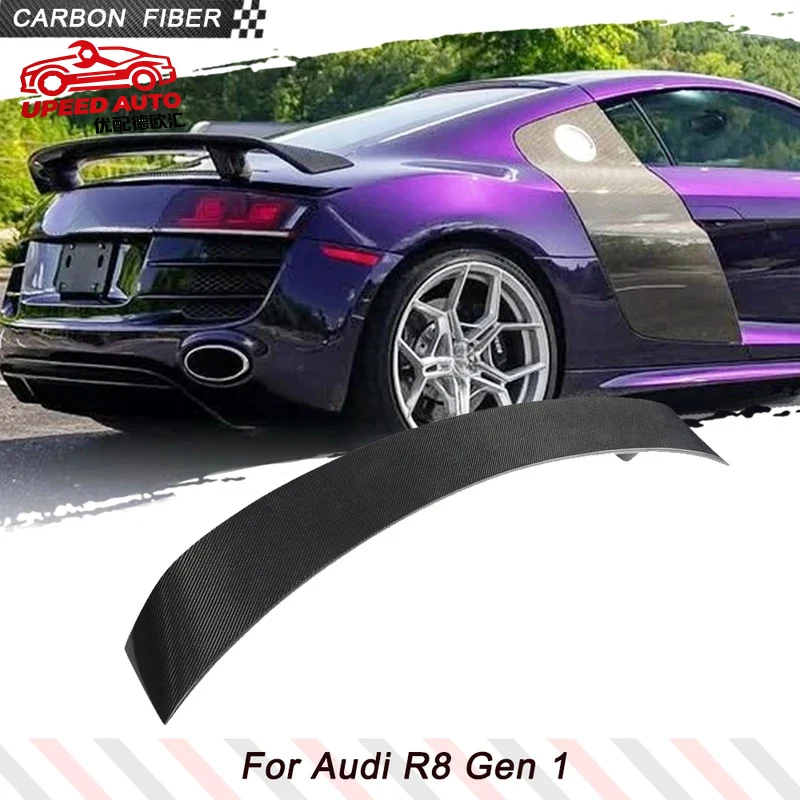 

Suitable for Car Trunk Racing Spoiler Audi R8 GT V8 V10 Coupe 2008-2015 Gen 1 FRP Black Rear Boot Lid Highkick Wing