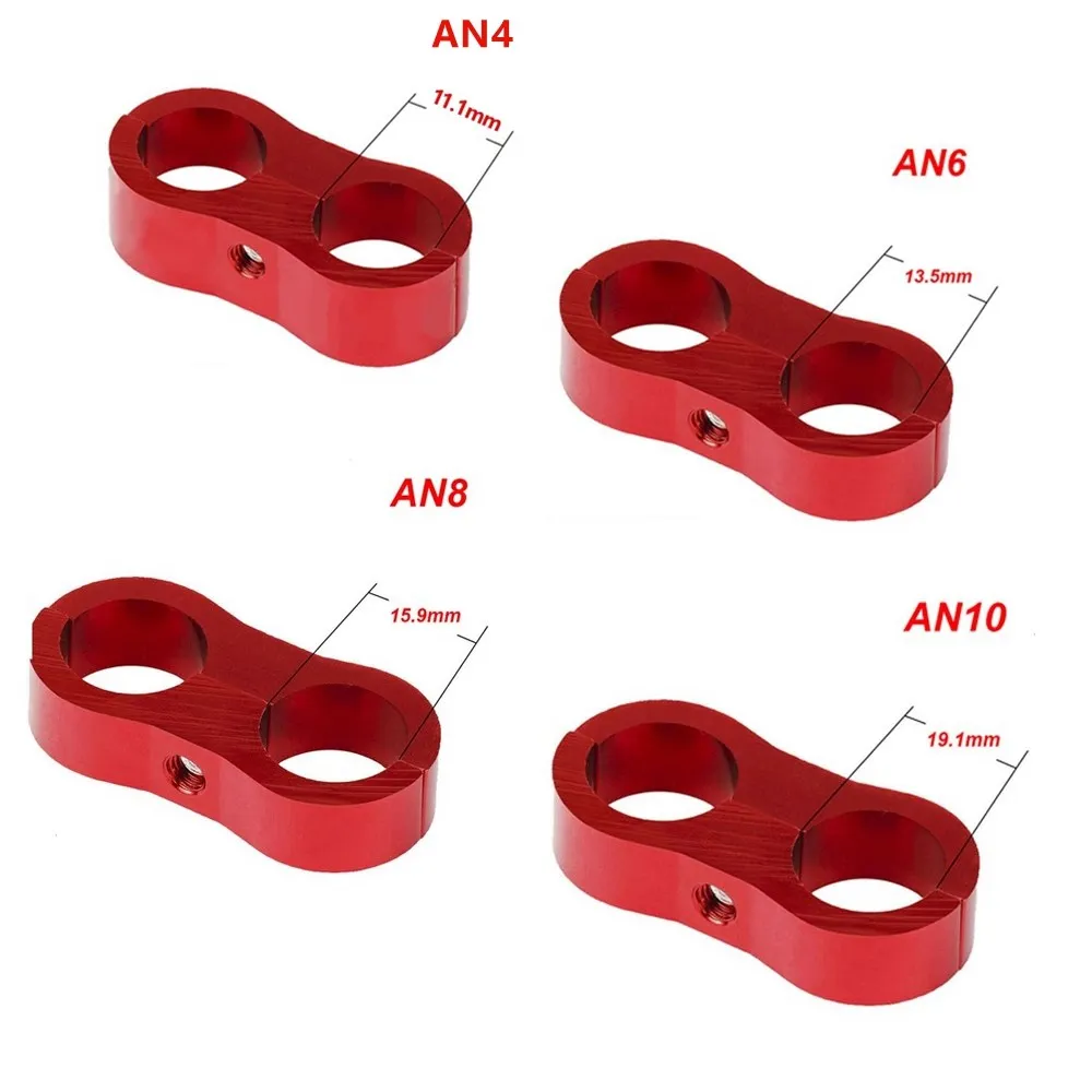 Universal AN4 AN6 AN8 AN10 Billet Oil Fuel Water Hose Tube Seprator Divider Clamp aluminum line separator Kit