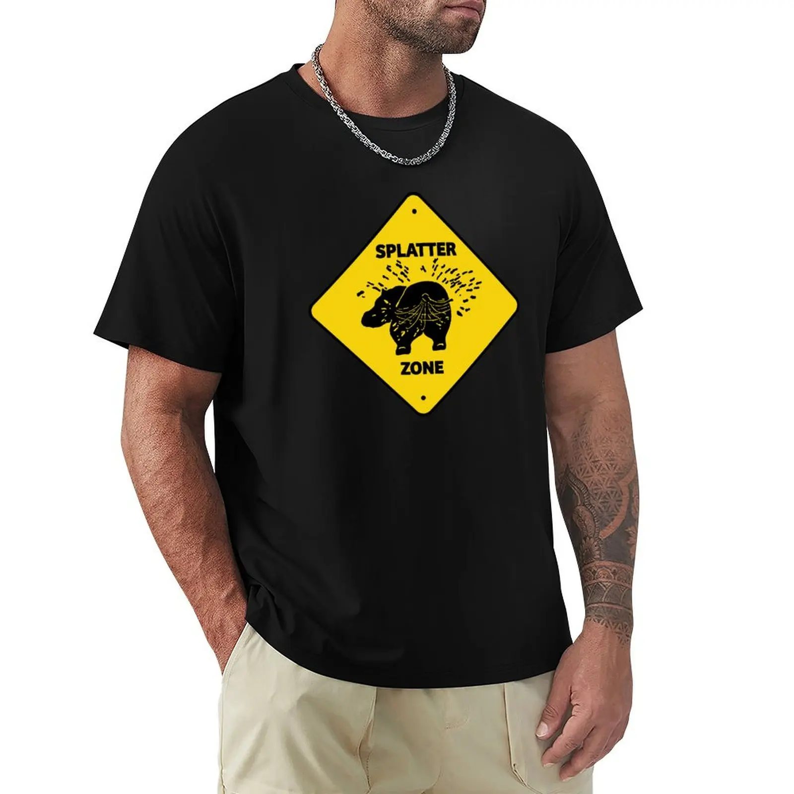 Splatter Zone - Funny Sign Gift T-Shirt Anti-Fade Casual Tee Shirt