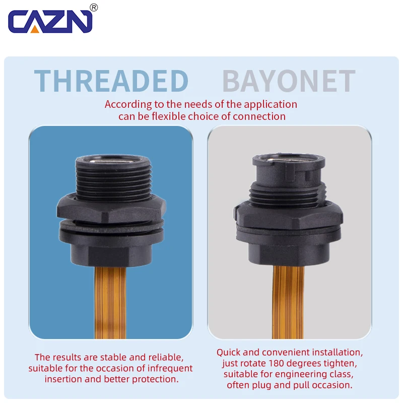 Waterproof Type C FPC Cable Socket 3.1 10Gbps Panel Mount Female Male IP68 0.1M 0.2M for Medical Device & UAV