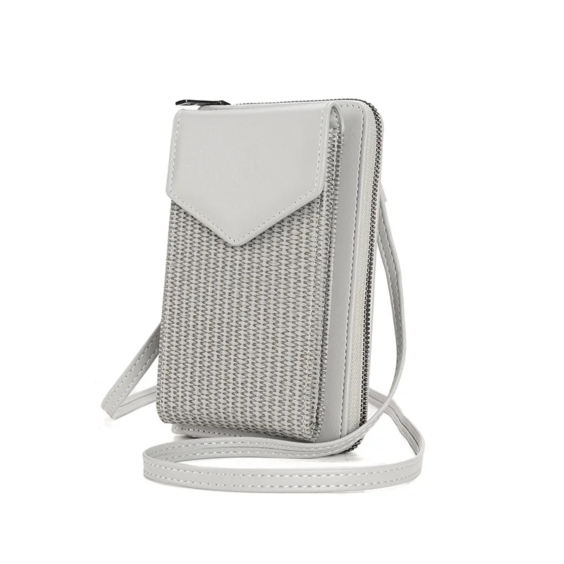 

Women Single Shoulder Crossbody Cell Phone Bag Wallet Versatile Satchel Multi Card Position Card Bag Keycase Female Weave Bag