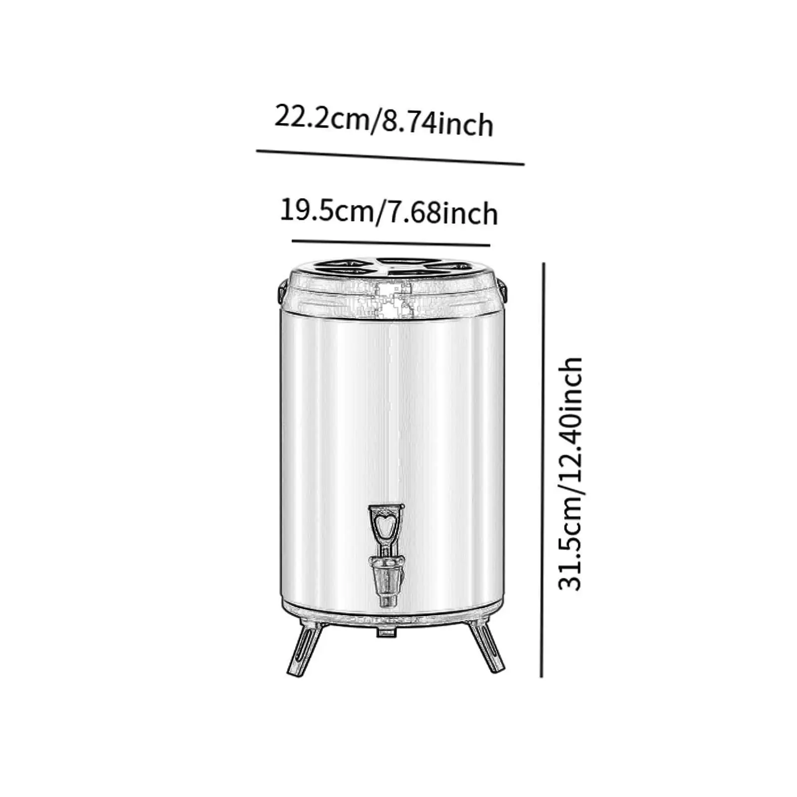 Cold and Hot Drink Dispenser Drinks Tea Barrel Insulated Beverage Dispenser for Buffets Tea Houses Wedding Cafes Kindergartens