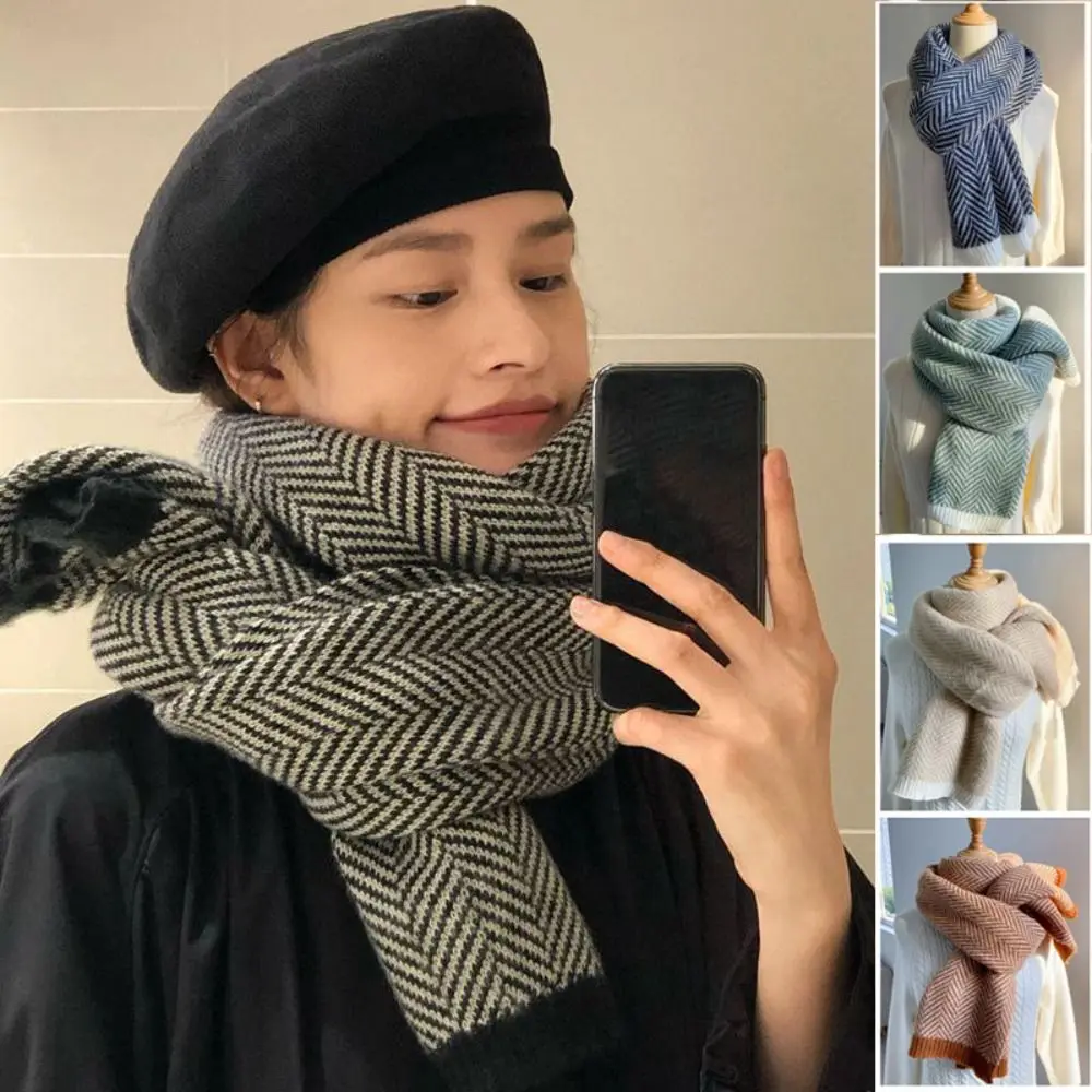 

Simple Imitate Cashmere Wool Scarf Soft Thicken Winter Cashmere Scarves Warm Korean Style Long Shawl Student