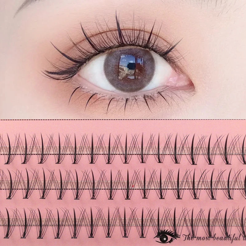 60 tufts of sandwich eyelashes, grafted eyelashes, artificial effect, eyelash extension, comic eyelashes, false eyelashes tool