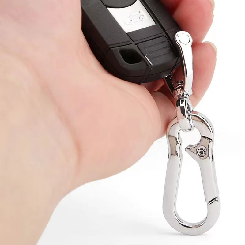 Stainless Steel Car Keychains Strong Carabiner Shape Keyring Climbing Hook Keychain Man Unisex Gift Auto Interior Accessories