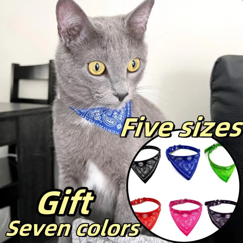 Adjustable Pet Bandana Collar, Polyester Knit Fabric Saliva Towel, Triangle Neckerchief for Small, Medium, Large Dogs & Cats