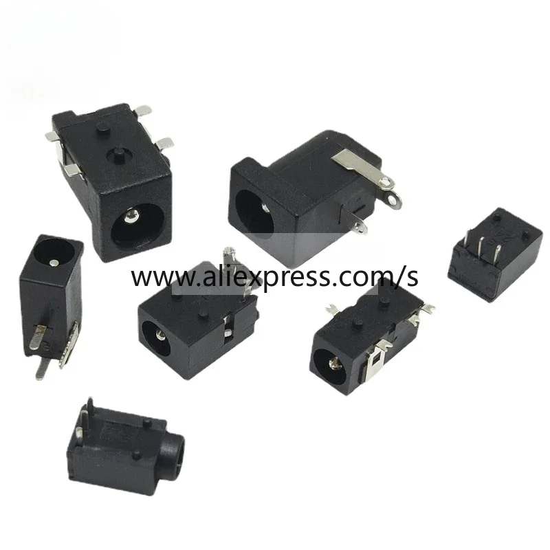 10pcs DC002 DC005 Power Socket 3.5x1.3mm 5.5x2.1mm 5.5x2.5mm DC Power Socket USB Three-Leg Direct Plug socket female connector