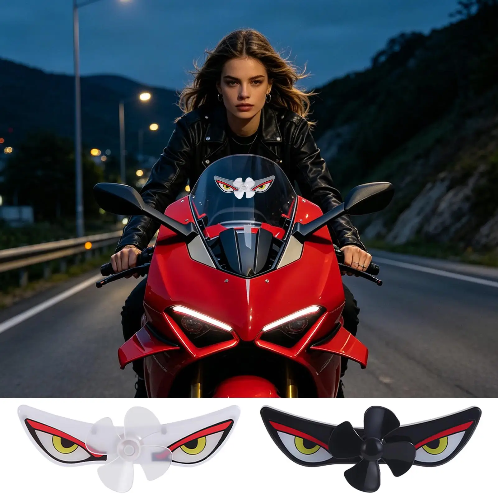 Eye Wind Power Warning Light Interior Ambient Light No Wiring Required Blinking Dynamic Light Electric Motorcycle Decoration