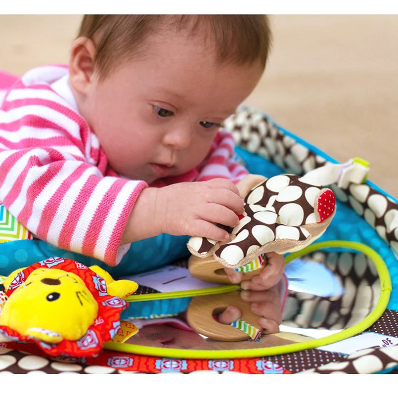 Atividade do bebê Gym Mat com chocalho destacável, colchão de treinamento sensorial, brinquedos do bebê, 0-12 meses