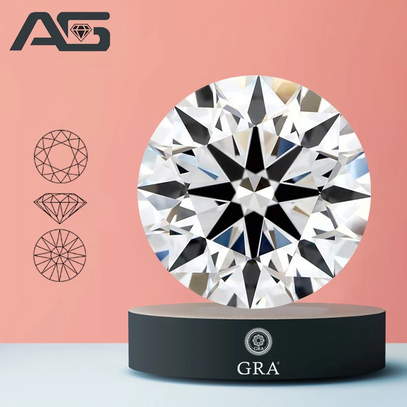 

5 / 10 Pcs Per Lot Wholesale Super White Round Moissanite Stone with GRA Certificate 0.1-5.0ct Pass Diamond Tester