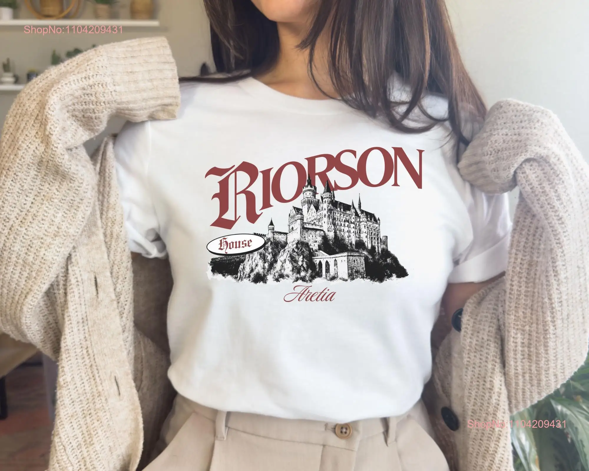 Riorson House T-shirt Fourth Wing Bookish Merch Fantasy Reader Xaden en Violet lange of korte mouwen