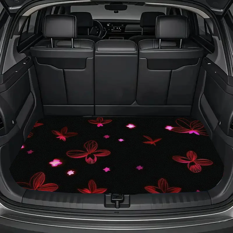 1pc Cartoon Butterfly Dream Romantic Car Trunk Mat, Dirt-Resistant, Wear-Resistant, Easy-to-Clean Interior Protection Trunk Mat,