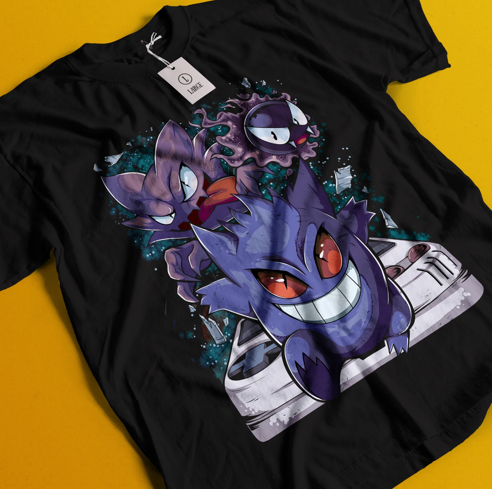 

2026 Bandai Summer Pokémon Anime Gengar/Haunter/Ghastly Printed Loose Short-sleeved Pure Cotton Children's T-shirt Tide Unisex