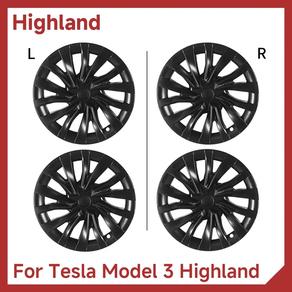 

18 Inch Wheel Cap for Tesla Model 3 Highland Accessories 4Pcs/Set Hub Cap Replacement Wheel Cap for Tesla Model 3 2024 2025 2026