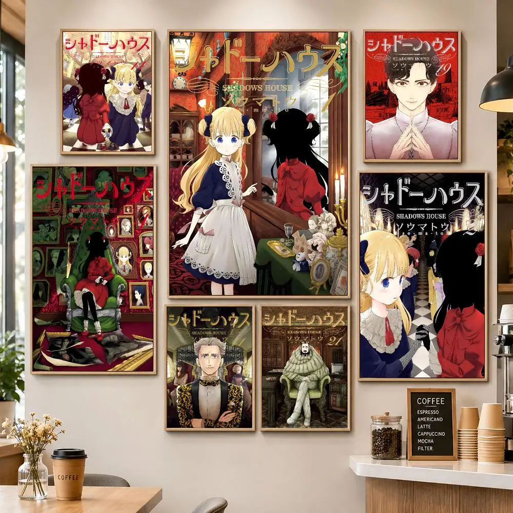 Anime Shadows House Mystery Poster PP Decorative Poster Water-Resistant Print Apartment Dorm Office Cafe Gift