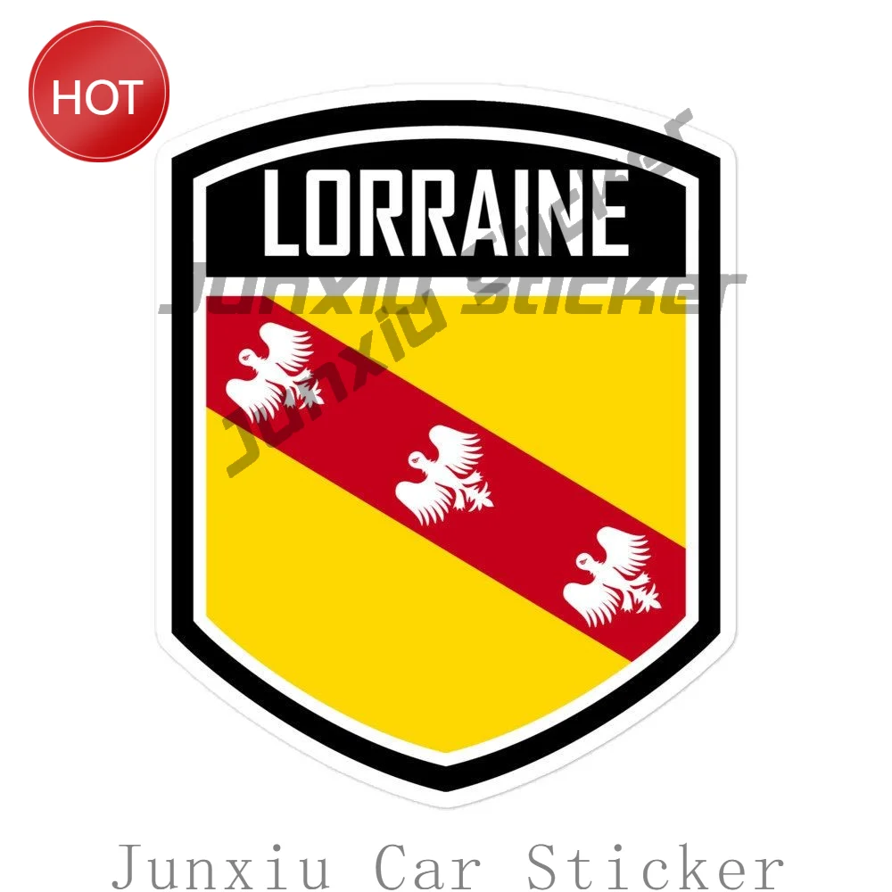 Lorraine France Flag Emblem Car Sticker Waterproof Vinyl Decorative Decal For Rear Window And Bumper Vehicle Decoration
