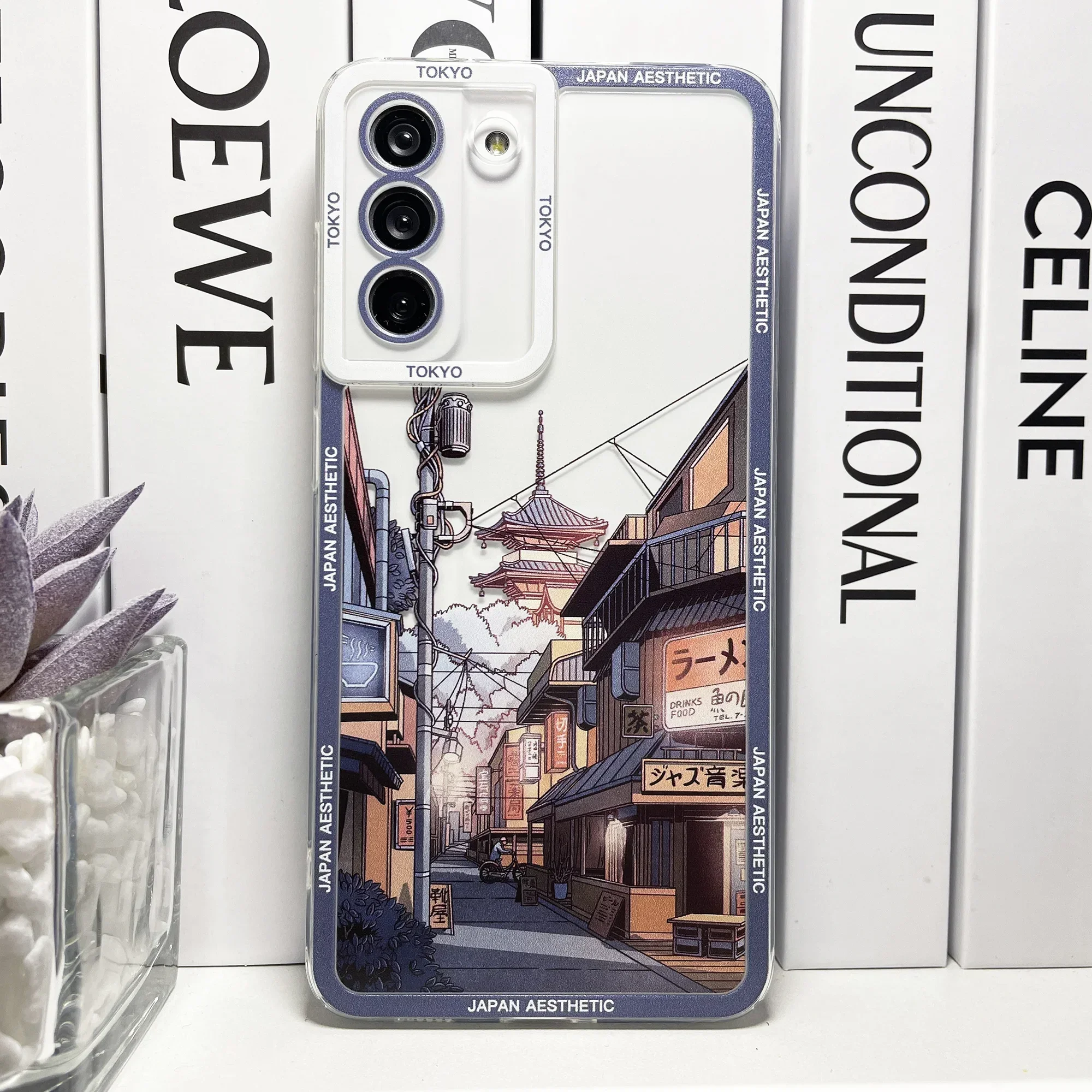 Case For Samsung Galaxy S20 Plus S21 FE S22 S23 Ultra A53 A52 A54 A33 S24 Japanese Aesthetic Tokyo Anime Street Clear Soft Cover