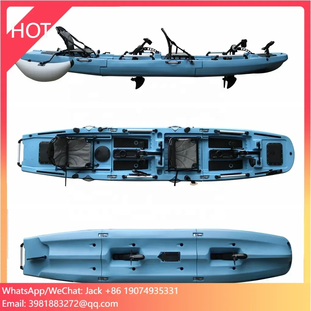 Vicking Saves Space And Easy To Transport Modular 2 Person 3 Section Detachable Fishing Pedal Kayak For Sale