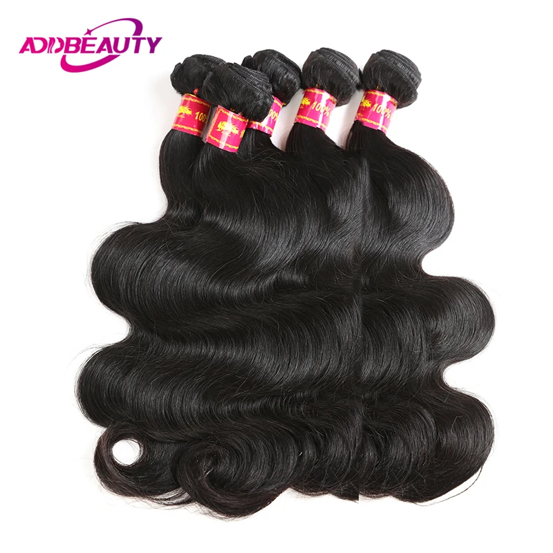 Body Wave Human Hair Bundle for Women Addbeauty Brazilian Virgin Human Hair Weave Remy Hair Extension Natural Color Double Drawn