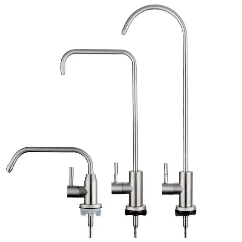 Kitchen Sink Faucet Direct Drinking Tap Single Cold Stainless Steel Water Purifier Tap 1/4 Inch Connect Reverse Osmosis Faucet