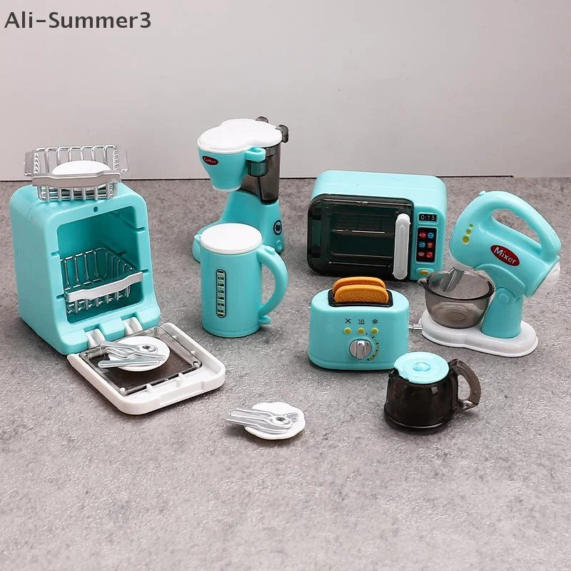 1 Zestaw 1:12 Miniaturowy Ekspres do Kawy Ubijaczka do Jajek Urządzenia Domowe Dekoracja Zabawka Akcesoria do Domku dla Lalek