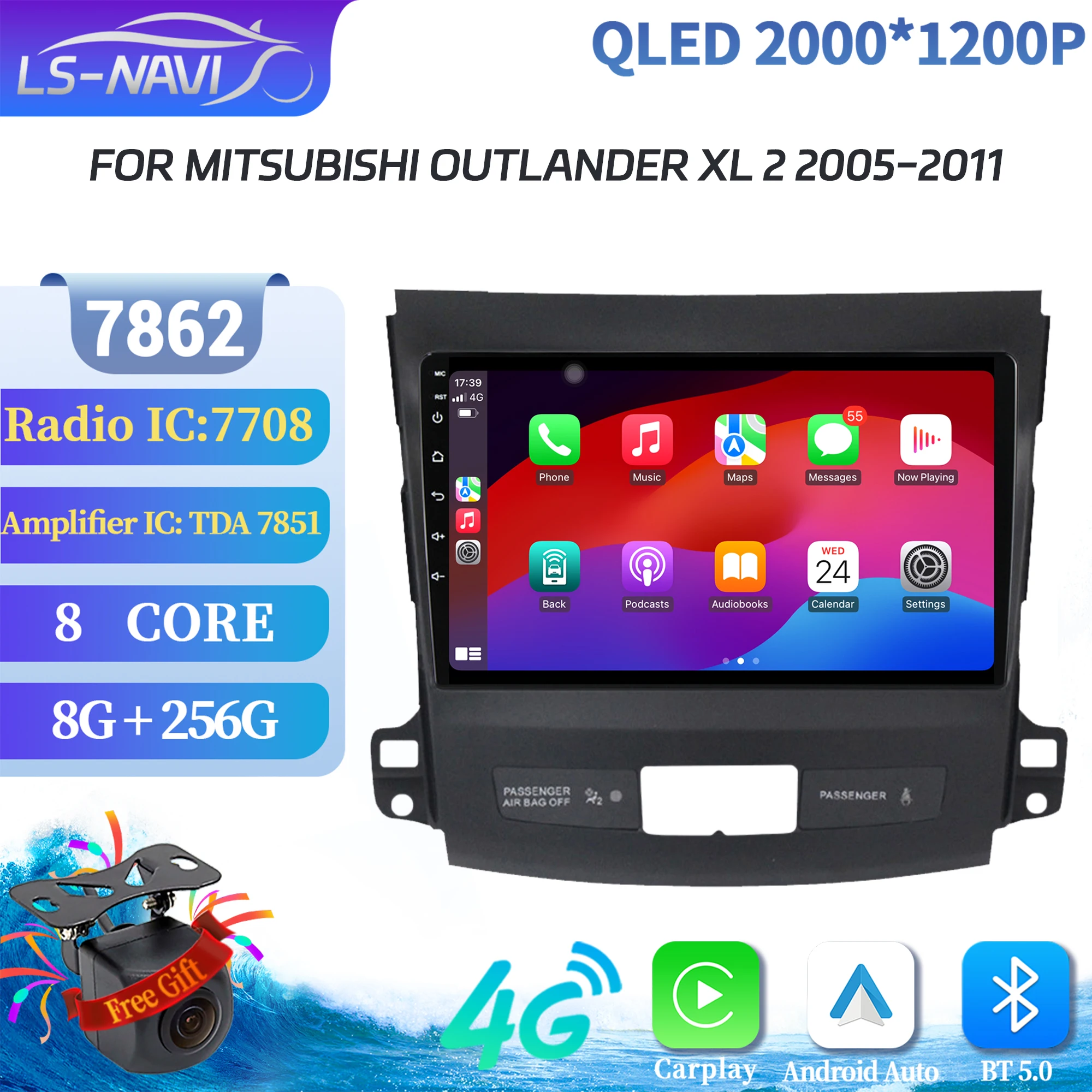 

For Mitsubishi Outlander xl 2 2005-2011 Car Radio Navigation For Car Multimedia Player Navigation Android 14 2K QLED Screen