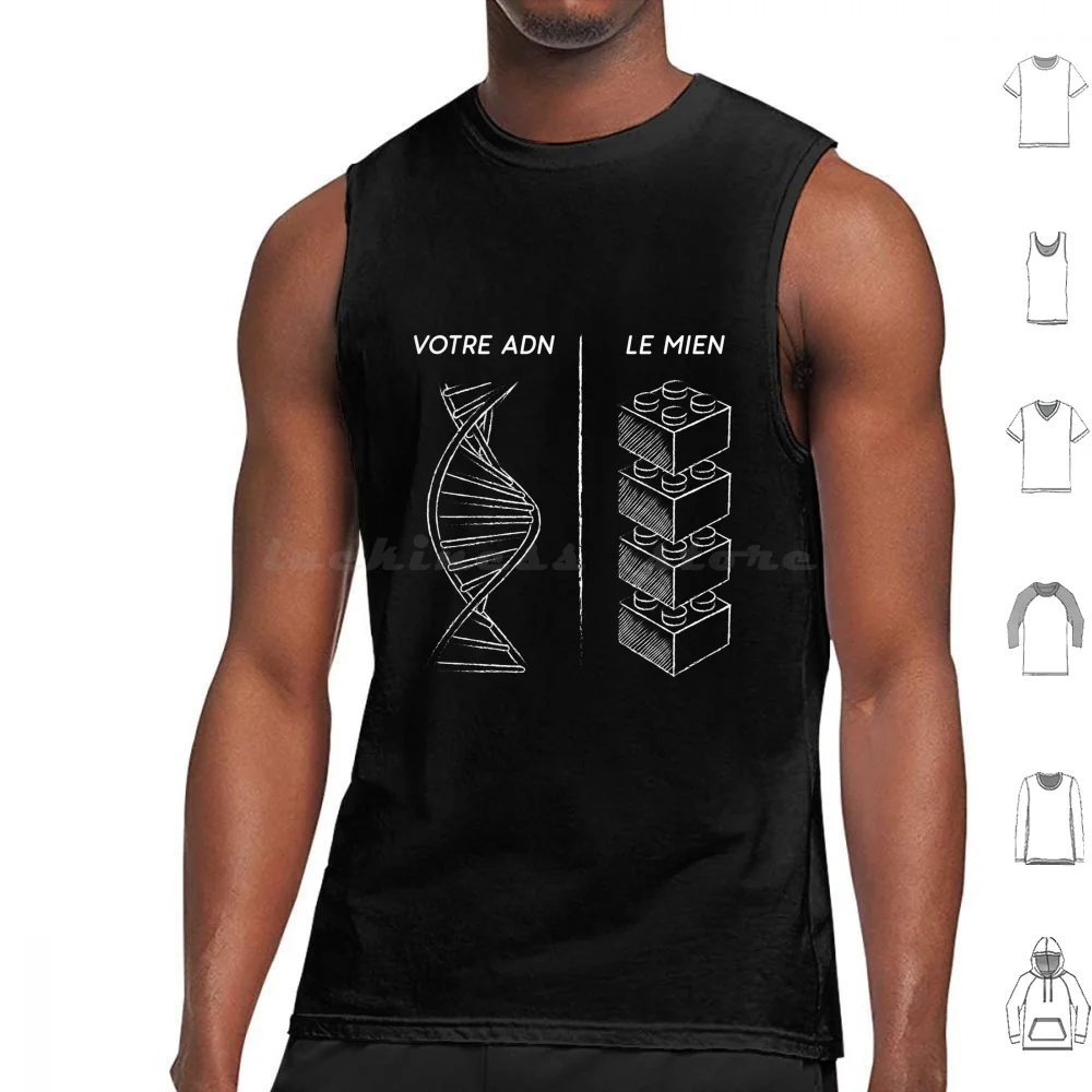 Dna Of The Danish Brick Fan-Without Borders Tank Tops Print Cotton Dna French Humor Sketch Blackboard Chalk Brick Brig Toy