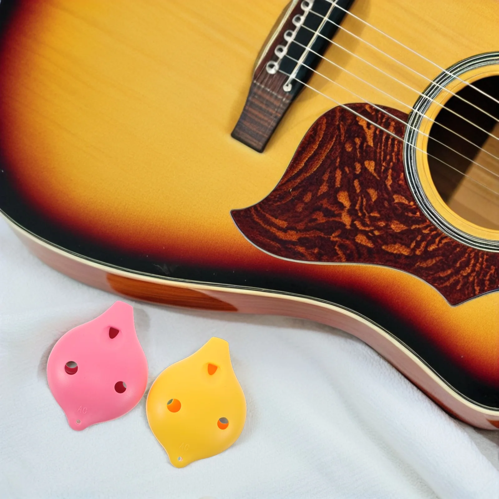 

2Pcs 6-Hole Ocarina for Students Kids Resin ABS Wind Instrument Portable Musical Beginner Training Tool Alto Design Clear Tone