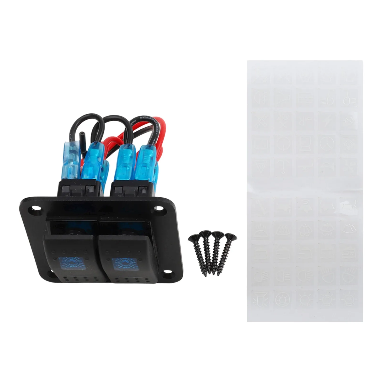 

12V 24VDC Switch Blue Rocker Switch Straightforward On Off Function Robust Plastic Construction 5 Pin SPST Rocker Switch Panel