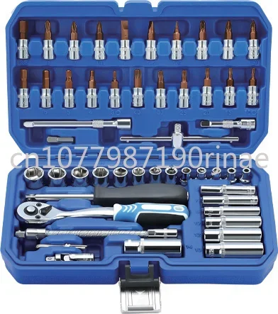 

53-piece Auto Repair Tool Set A-10053 Drive Metric 72-tooth Rotating Ratchet Wrench Socket Set Tool Box