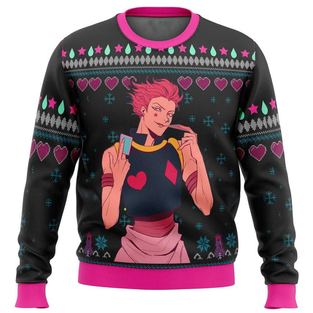 Hisoka Hunter X Hunter-Pull de Noël Dessin Animé pour Homme et Femme, Sweat à Capuche pour Couple, Top Fashion