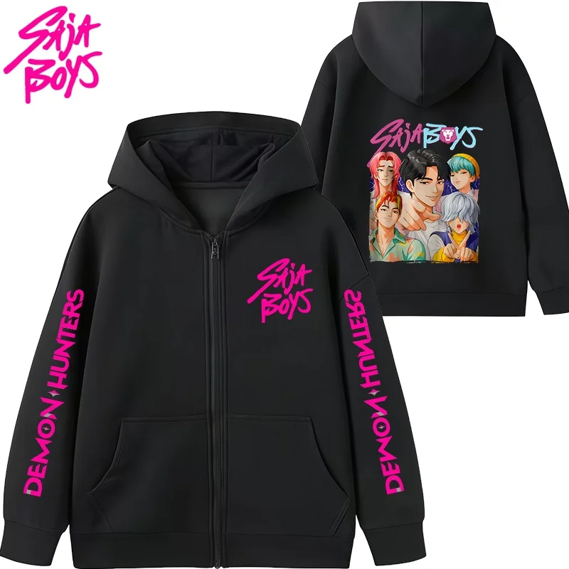 

2026 Funny Zip Up Sweatshirts Kpop Demon Hunters Hoodie Children Clothes Kid Girl Boy Sweatshirt Zipper Hoody Baby Casual Top
