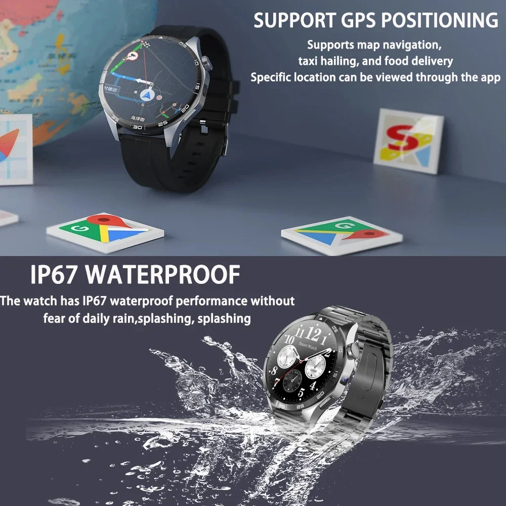 Nuovo Q83 4G SIM Card Astuto Della Vigilanza Degli Uomini GPS Ftiness Orologio IP68 Impermeabile 1.43 pollici Chiamata Bluetooth Smartwatch Per Android IOS