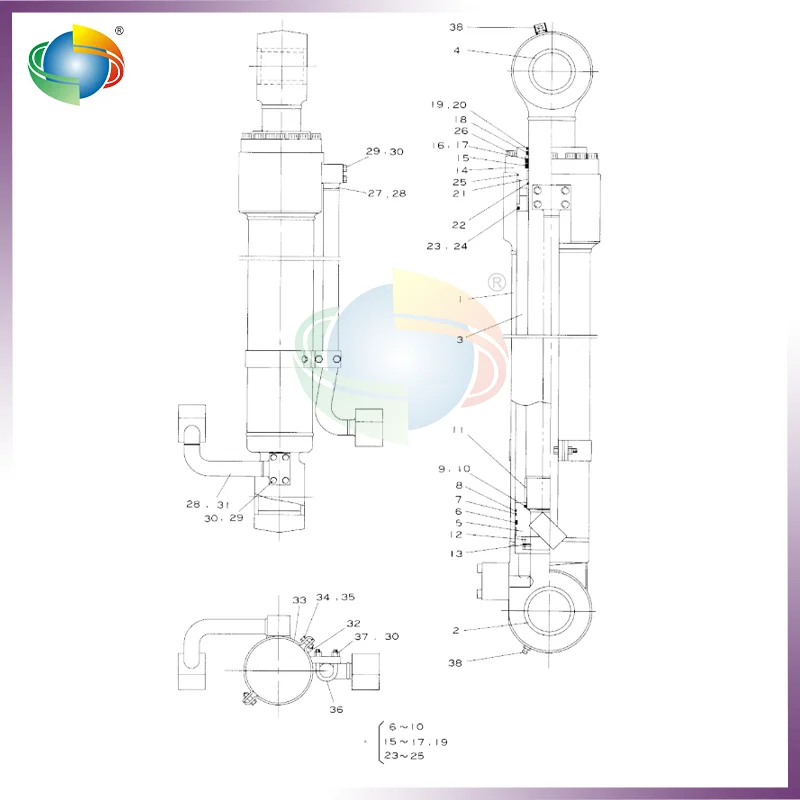 2440-9441KT 24409441KT BUCKET CYLINDER SEAL KIT FOR KOMATSU DOOSAN DAEWOO EXCAVATOR SOLAR 400LC-III
