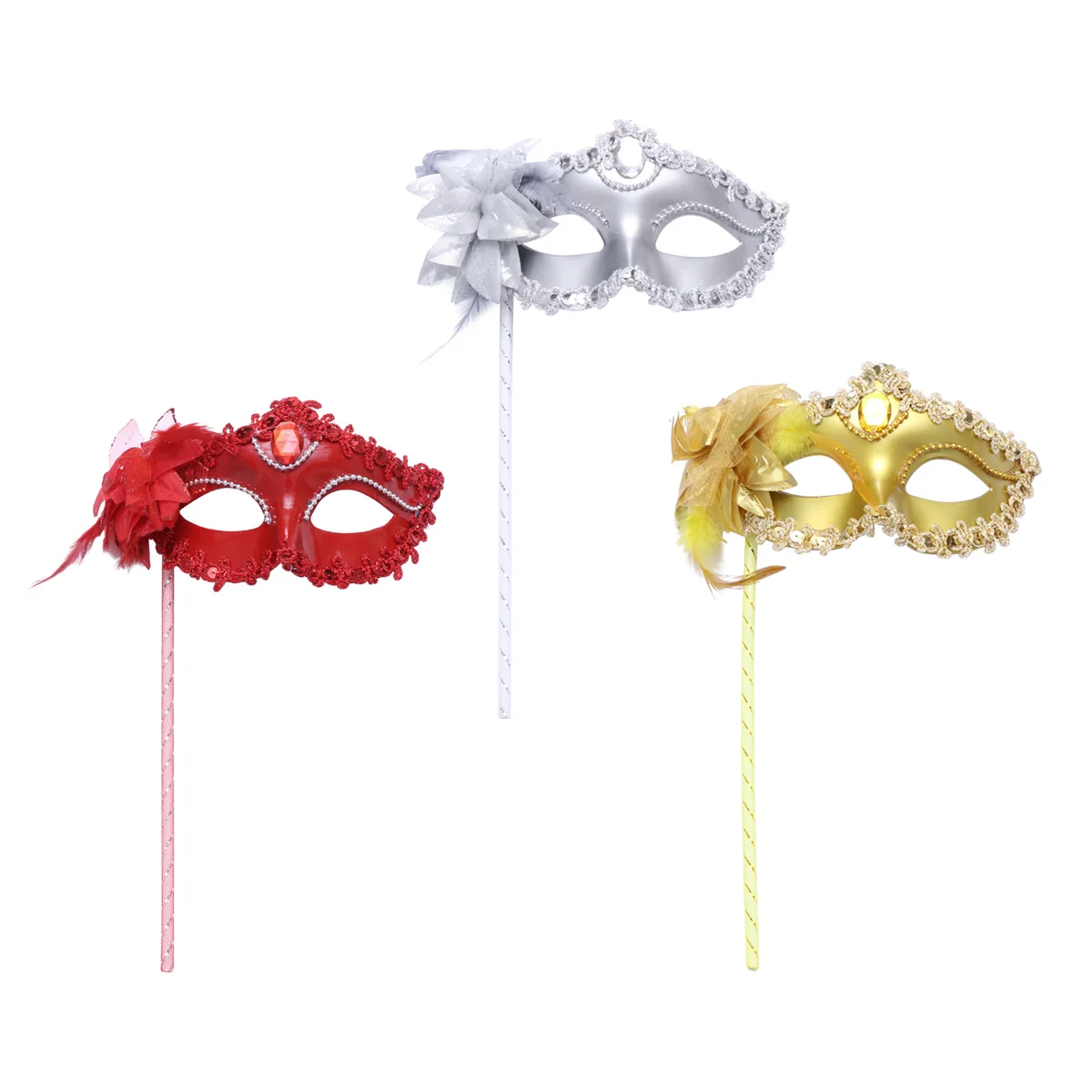3 uds disfraz diademas de Halloween accesorios de máscara de cristal plata creativa mujer disfraces de juego de rol